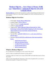 Motion Objects review - Motion Objects top notch features