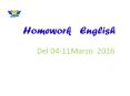 Homework  English PowerPoint PPT Presentation