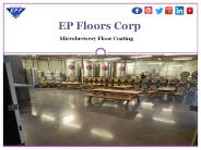Microbrewery Floor Coating