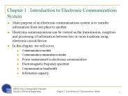 Chapter 1 : Introduction to Electronic Communications System