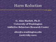 Harm Reduction