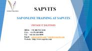 SAPVITS SAP Online training material | SAP Course | Learn SAP