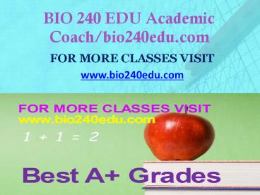 BIO 240 EDU Focus Dreams/bio240edu.com