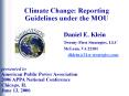 Climate Change: Reporting Guidelines under the MOU PowerPoint PPT Presentation