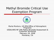 Methyl Bromide Critical Use Exemption Program