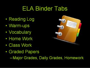 ELA Binder Tabs