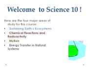 Welcome to Science 10 !