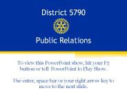 District 5790  Public Relations
