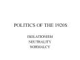 POLITICS%20OF%20THE%201920S PowerPoint PPT Presentation