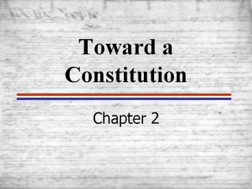 Toward a Constitution