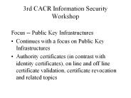 3rd CACR Information Security Workshop