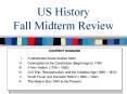 US History Fall Midterm Review PowerPoint PPT Presentation