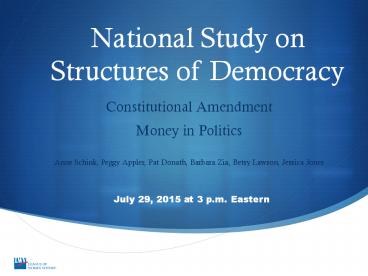 National Study on Structures of Democracy