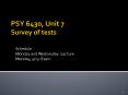 PSY 6430, Unit 7 Survey of tests PowerPoint PPT Presentation