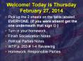 Welcome! Today is Thursday February 27, 2014 PowerPoint PPT Presentation