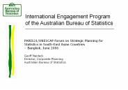 International Engagement Program of the Australian Bureau of Statistics
