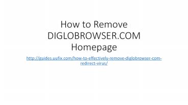 How to Remove DIGLOBROWSER.COM Homepage