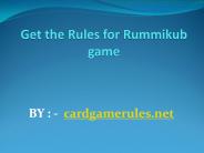 Get the Rules for Rummikub game