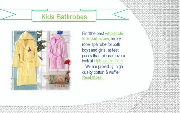 Kids bathrobes