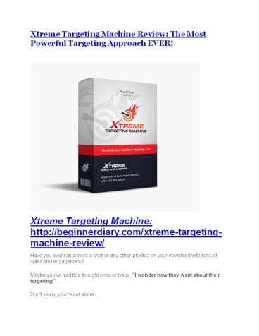 Xtreme Targeting Machine review & huge +100 bonus items