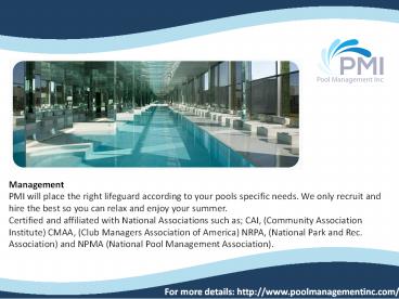 Poolmanagementinc - Part-2