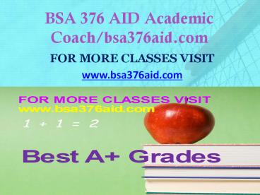 BSA 376 AID Focus Dreams/bsa376aid.com