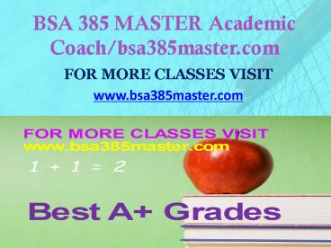 BSA 385 MASTER Focus Dreams/bsa385master.com