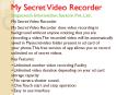 My Secret Video Recorder app for free PowerPoint PPT Presentation