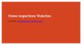 Home inspections Waterloo