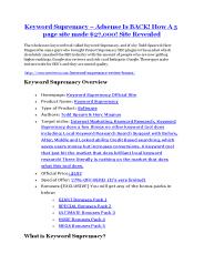 Keyword Supremacy Review & GIANT bonus packs
