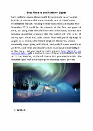 Best Place to see Northern Lights