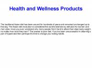 Health and Wellness Products