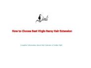 How to Choose Best Virgin Remy Hair Extension