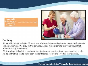 Bethany Home Care Part – III