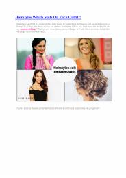 Hairstyles Which Suits On Each Outfit!!