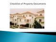 Checklist of Property Documents