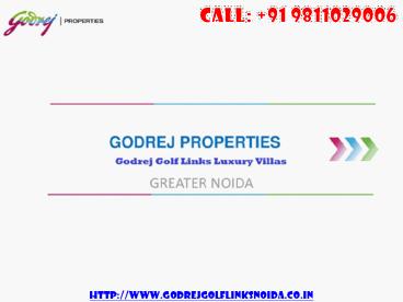 Godrej Golf Links New Luxury Villas At Greater Noida