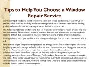 Tips to Help You Choose a Window Repair Service
