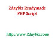 2daybiz Readymade PHP Script