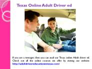 Driver Education for Adults