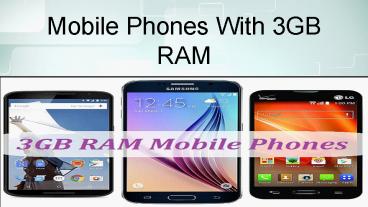 Mobile Phones With 3GB RAM
