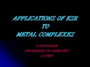 ESR spectra of Metal complexes