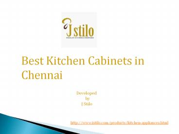 Overview of Kitchen Cabinets in Chennai