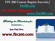 FIN 200 Course Begins Success / fin200dotcom