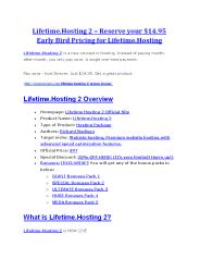 Lifetime.Hosting 2 review and sneak peek demo