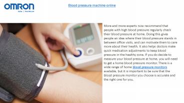 Blood pressure machine online