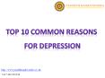 Top 10 Common Reasons  for Depression PowerPoint PPT Presentation