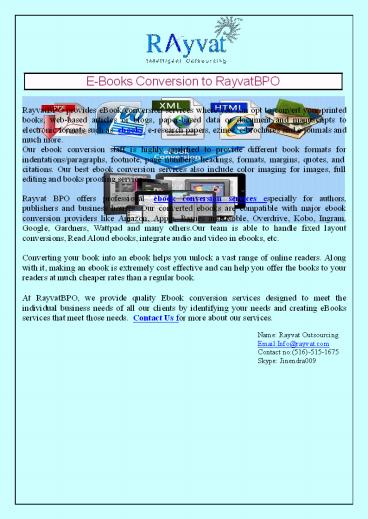 Ebook Conversion Services