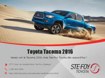 Toyota Tacoma 2016 neuf à Québec chez Ste-Foy Toyota