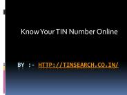 Know Your TIN Number Online